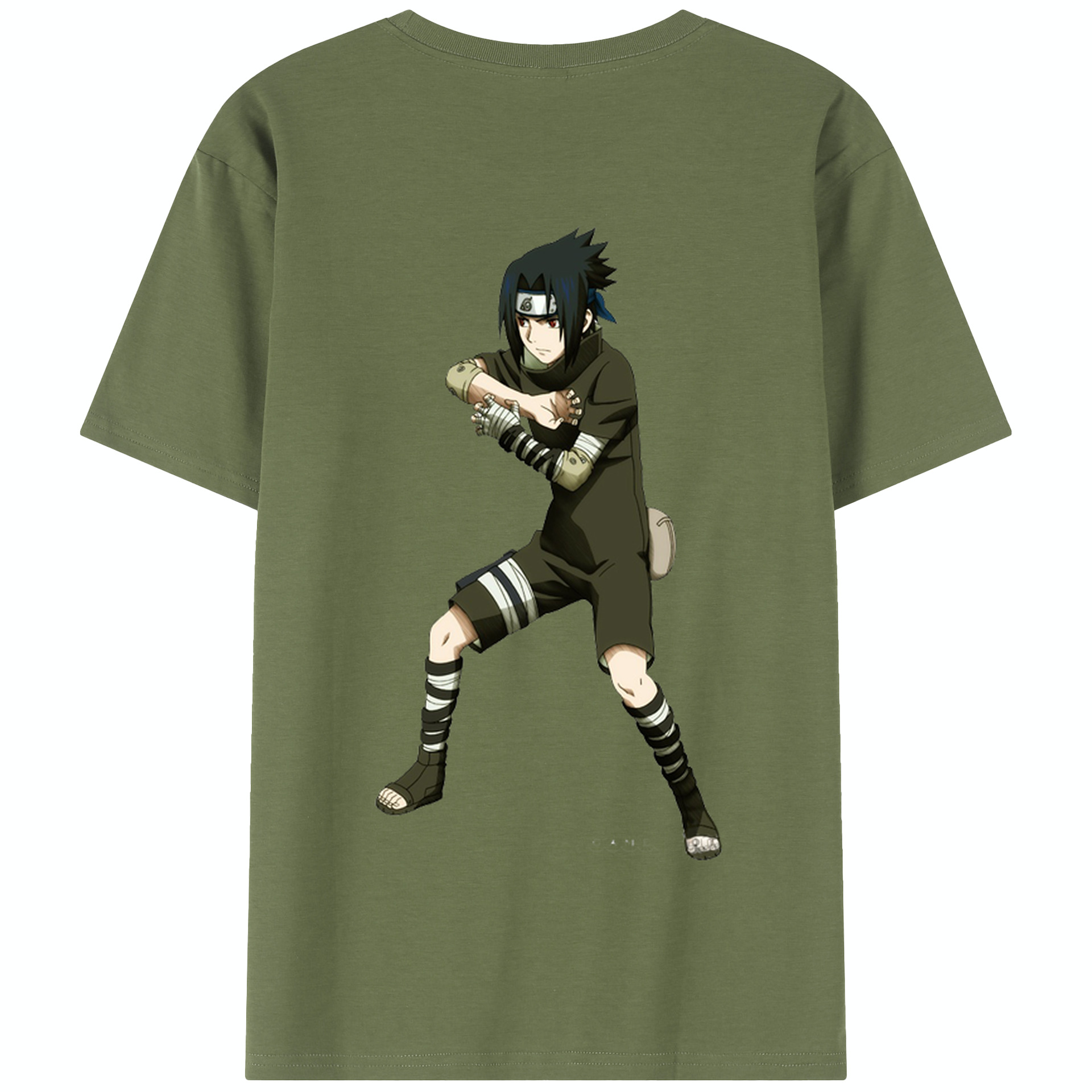（画像用） NARUTO -ナルト- うちは サスケ Uchiha Sasuke 綿100％半袖Tシャツ（背面プリント）